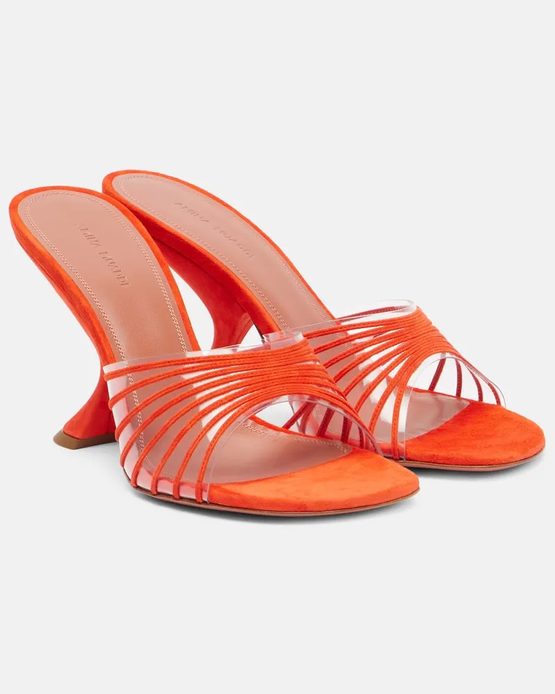Amina Muaddi Pantoletten Mookie 90 Orange