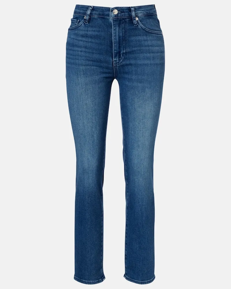 Frame Denim High-Rise Straight Jeans Le Sleek Blau
