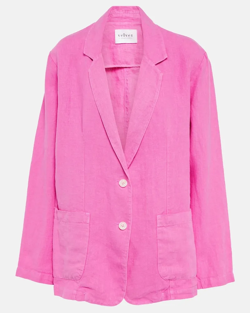 Velvet Blazer Cassie aus Leinen Pink