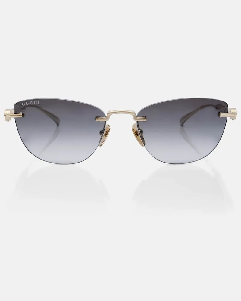 Gucci Cat-Eye-Sonnenbrille Bamboo Grau
