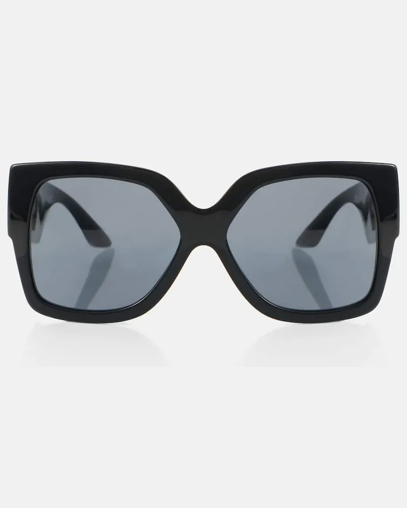 Versace Verzierte Oversize-Sonnenbrille Greca Schwarz