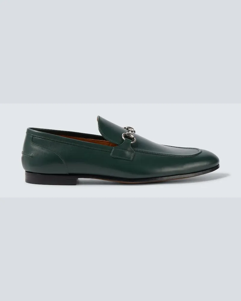Gucci Loafers Gucci Jordaan Horsebit aus Leder Grün