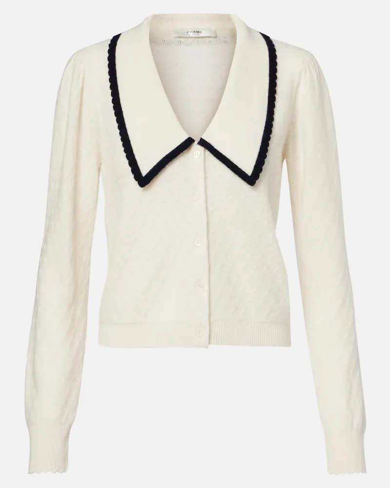 Frame Denim Cardigan Sailor aus Kaschmir Weiß