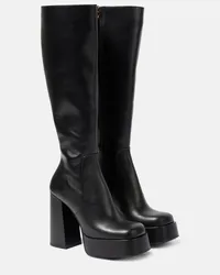 Versace Plateaustiefel Aevitas aus Leder Schwarz