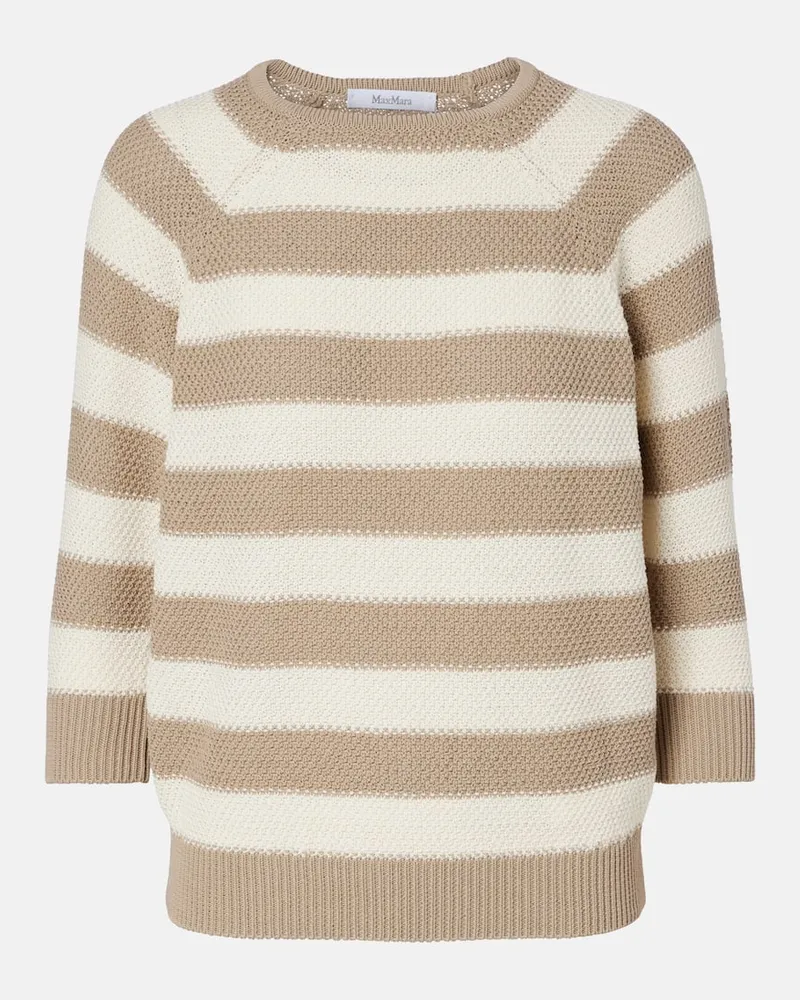 Max Mara Pullover Ellisse aus Baumwolle Beige
