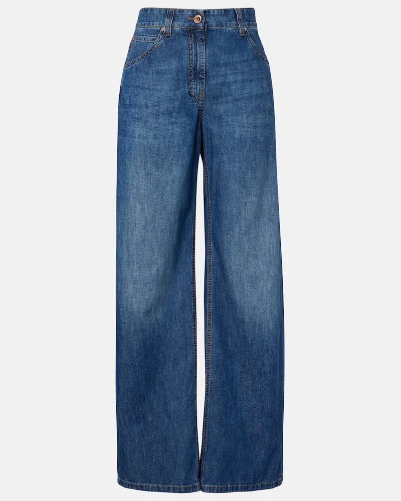 Brunello Cucinelli Wide-Leg Jeans Blau