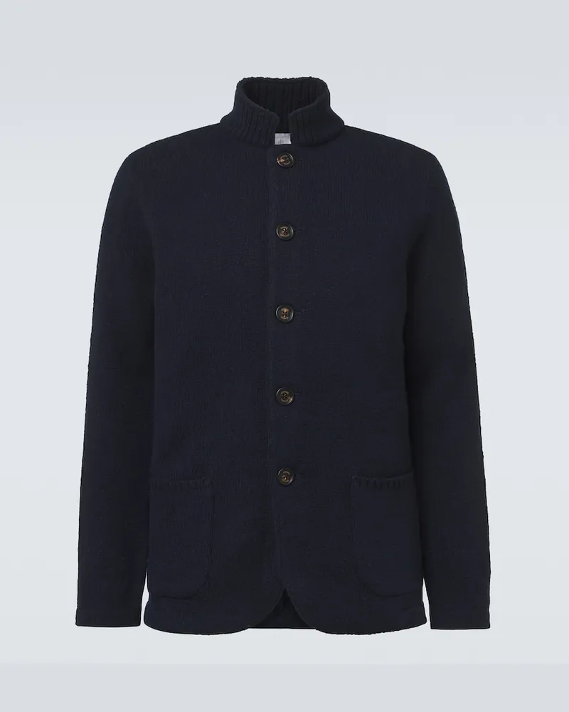 Eleventy Cardigan aus Wolle und Kaschmir Blau