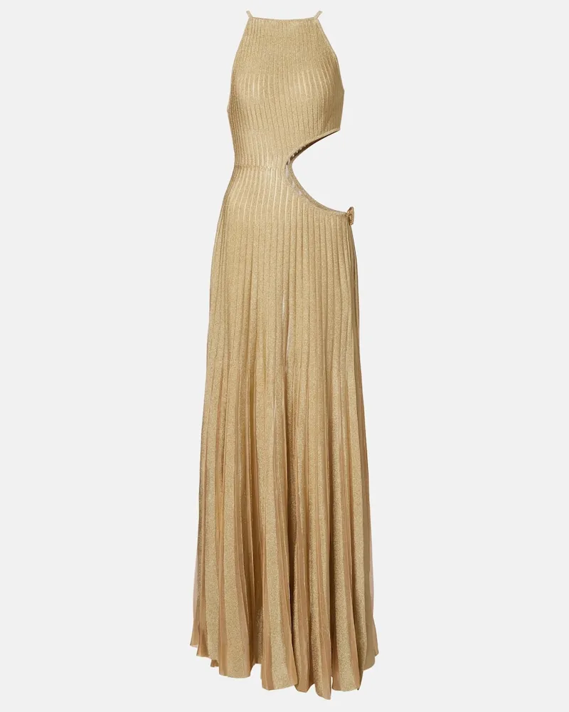 Roberto Cavalli Robe aus Rippstrick Gold