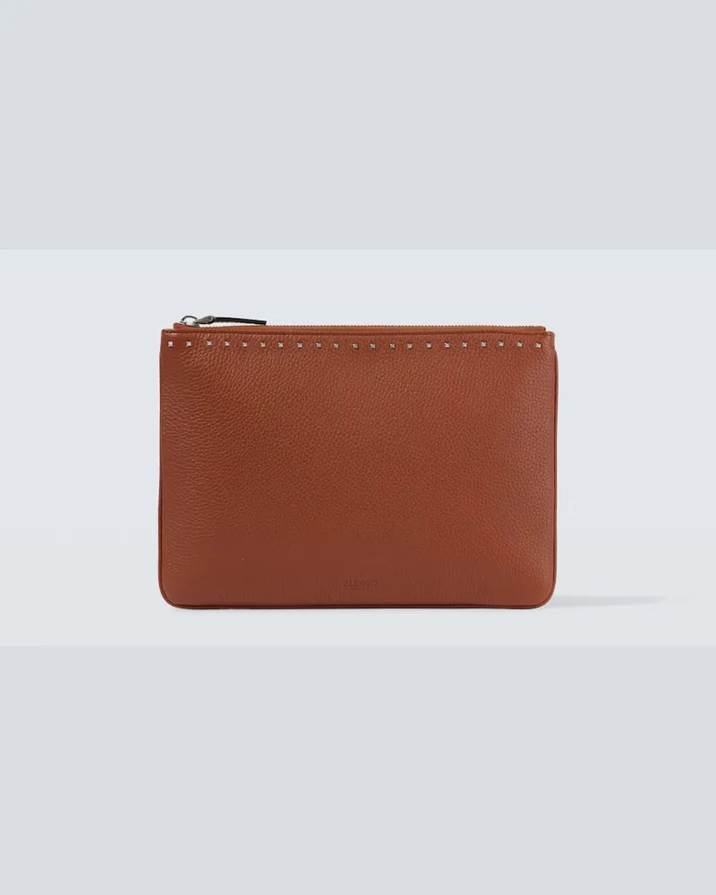 Valentino Garavani Etui Rockstud aus Leder Braun