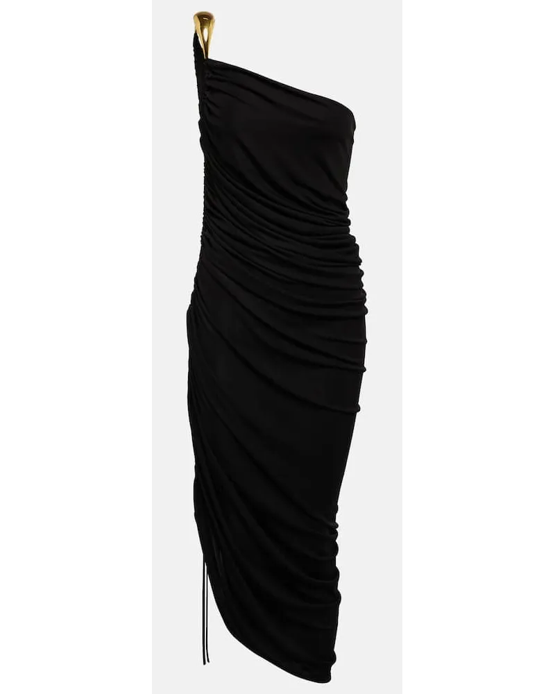 Bottega Veneta One-Shoulder-Midikleid Schwarz