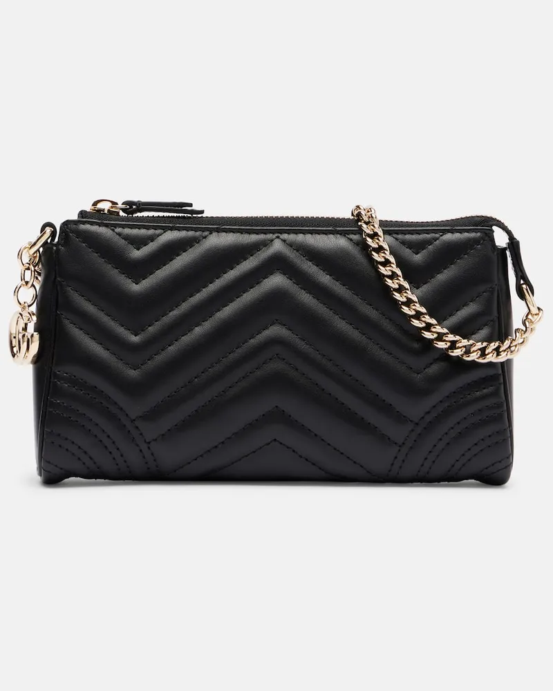 Gucci Schultertasche GG Marmont 2.0 Mini aus Leder Schwarz