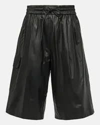 Yves Salomon Bermudashorts aus Leder Schwarz