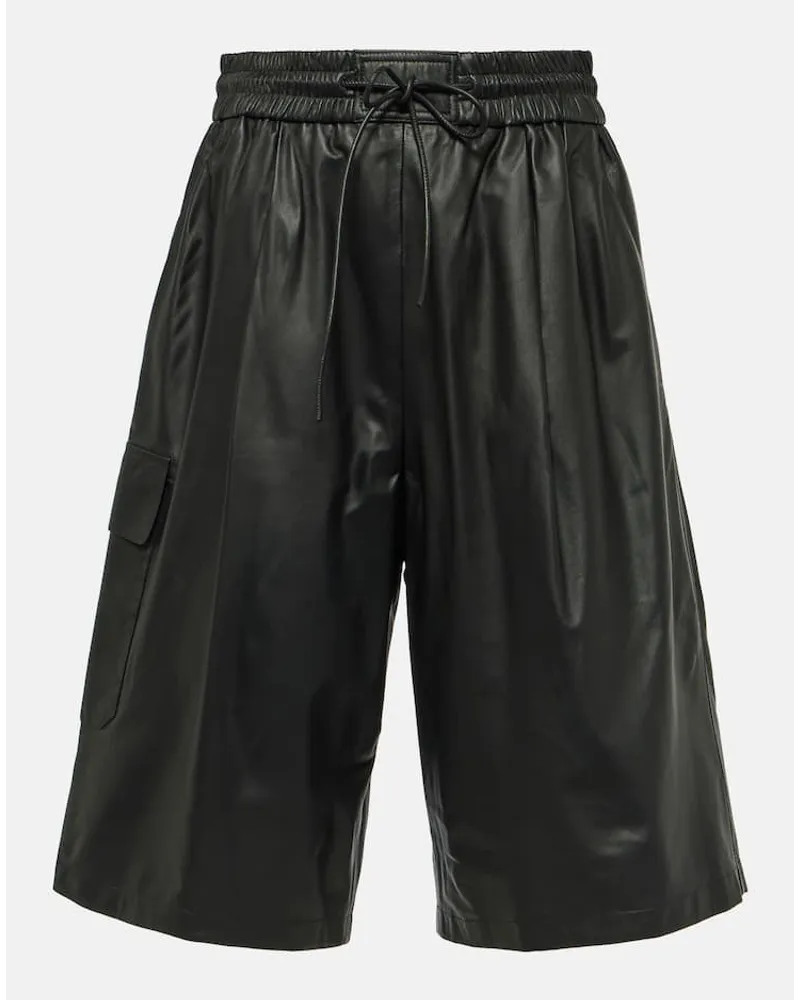 Yves Salomon Bermudashorts aus Leder Schwarz