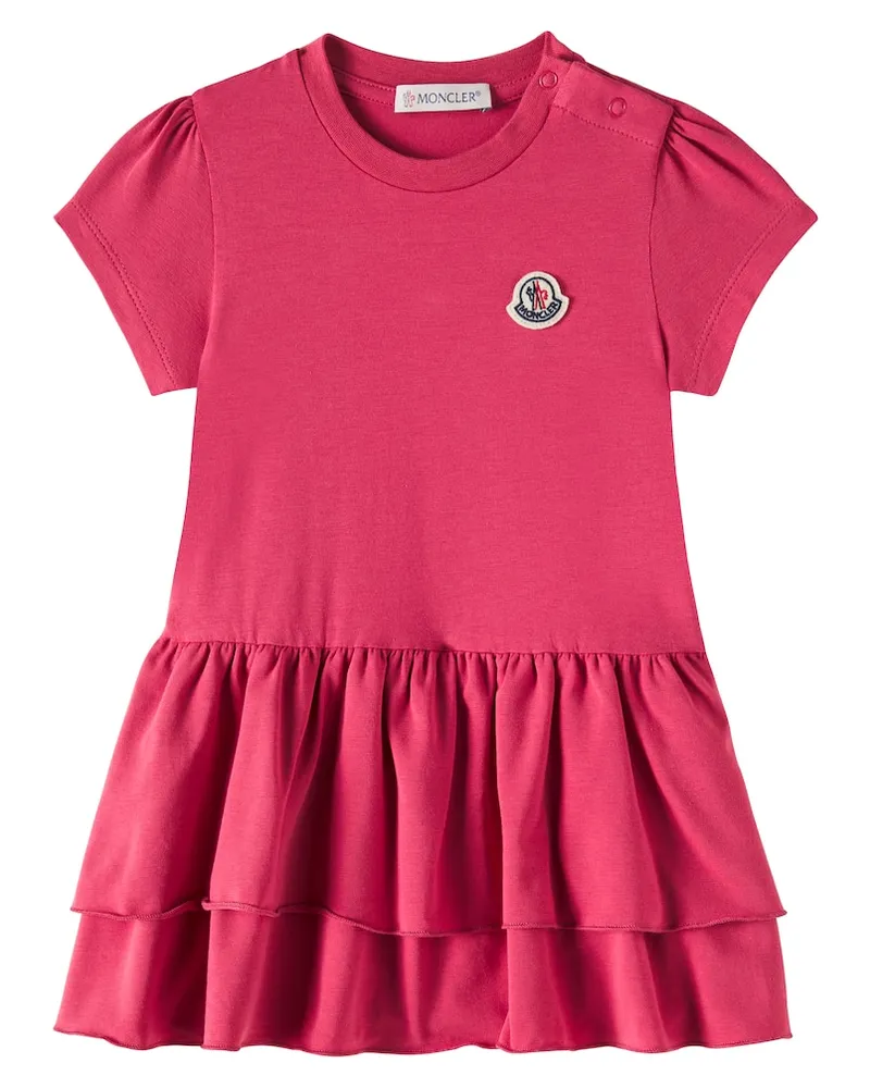 Moncler Baby Kleid aus einem Baumwollgemisch Pink