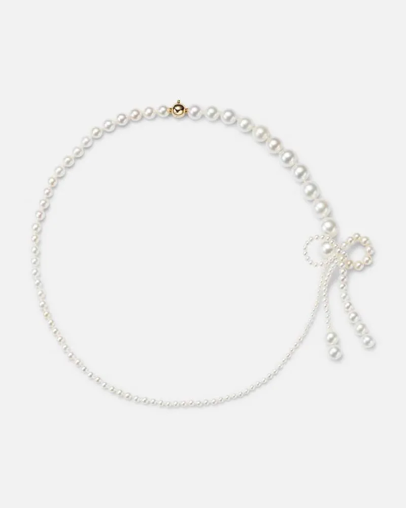Sophie Bille Brahe Halskette Peggy Rosette aus Süßwasserperlen mit 14kt Gelbgold Weiß