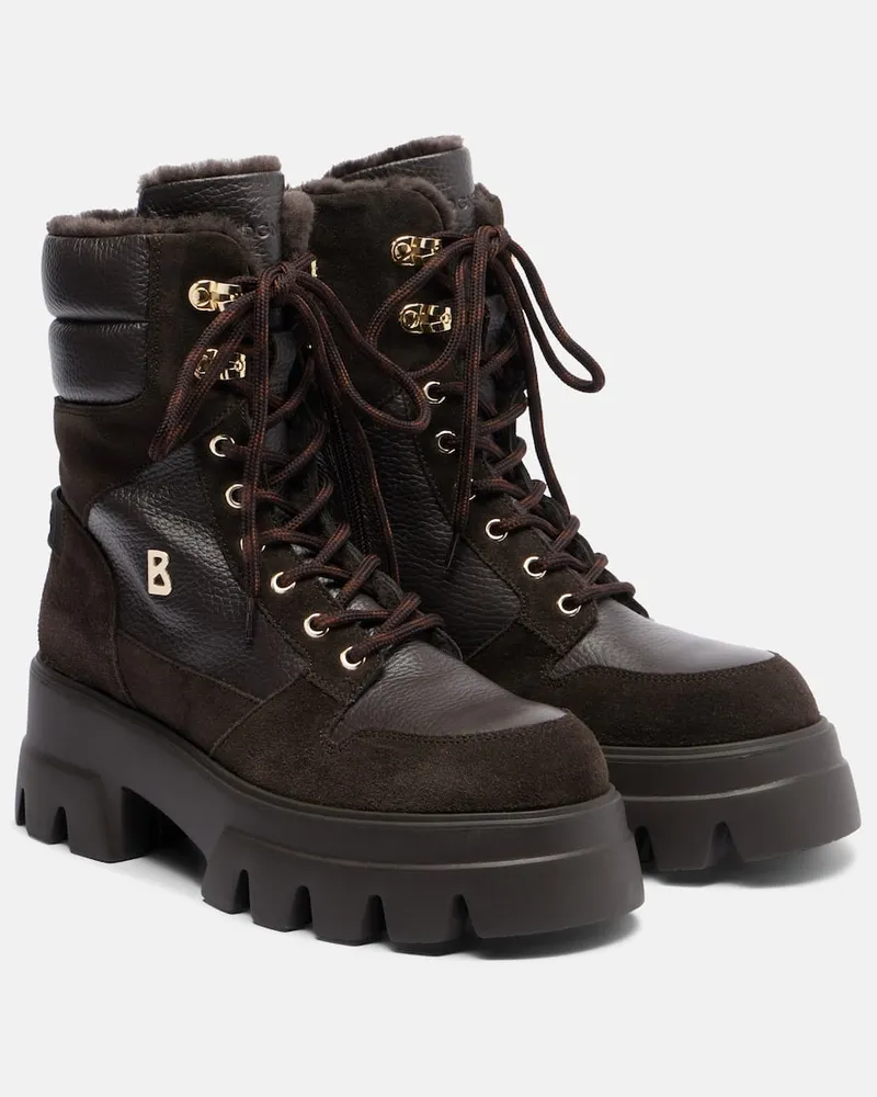 Bogner Schnürstiefel Sapporo aus Leder mit Shearling Braun