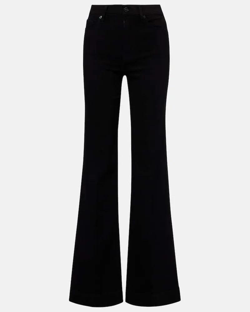 7 for all mankind High-Rise Wide-Leg Jeans Modern Dojo Schwarz