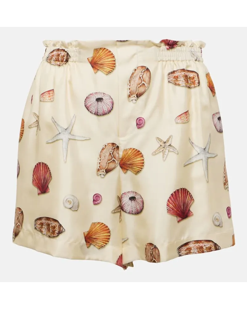 Chloé Chloé Bedruckte High-Rise Shorts aus Seide Multicolor