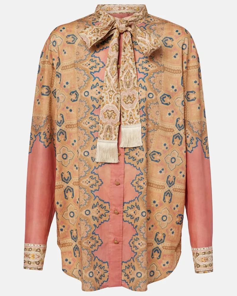 Valentino Garavani Bluse Voyage Imaginaire aus Baumwollmusselin Multicolor
