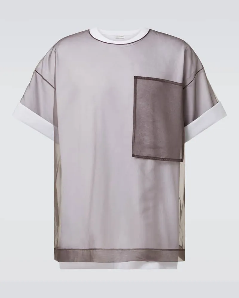 Dries van Noten T-Shirt aus Jersey Weiß