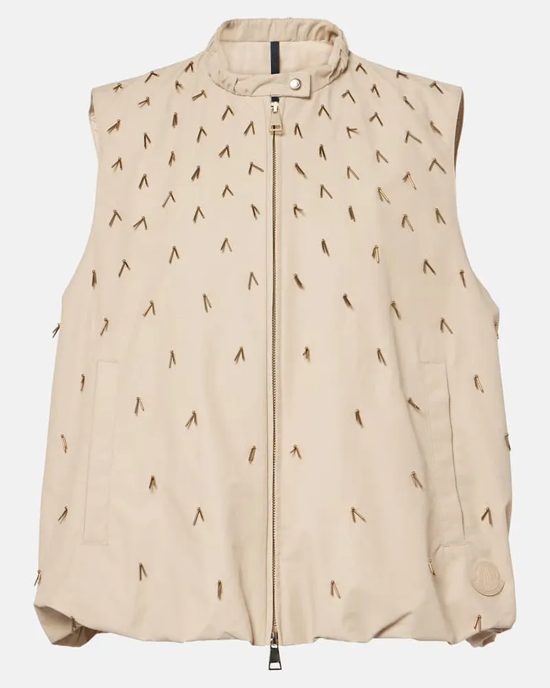 Moncler Weste Gruilly aus einem Baumwollgemisch Beige