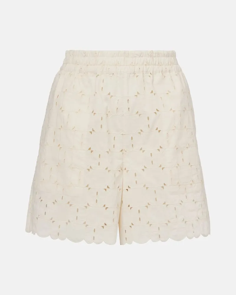 Moncler Shorts aus einem Baumwollgemisch Weiß