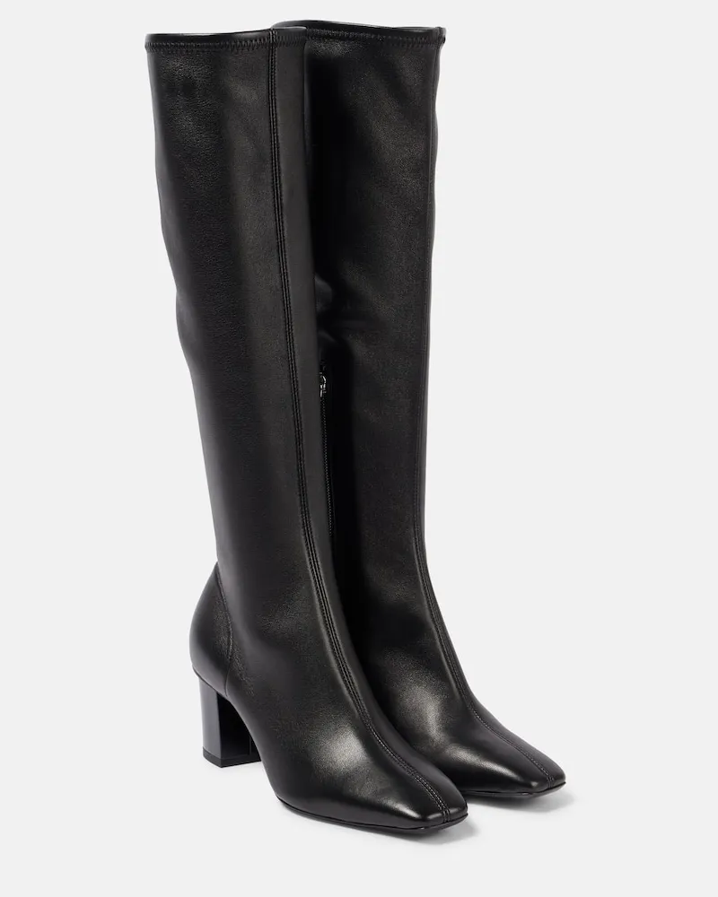 Max Mara Stiefel Stretchy aus Leder Schwarz
