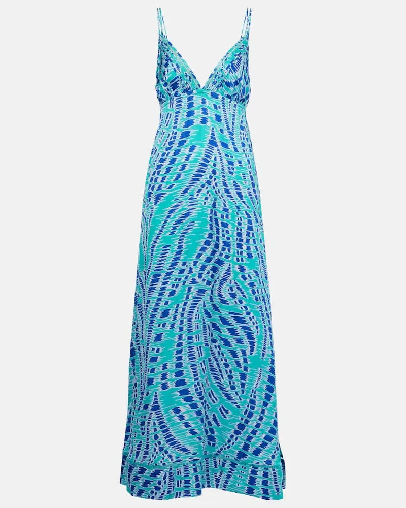Poupette St Barth Bedrucktes Slipdress Cassandra aus Satin Multicolor