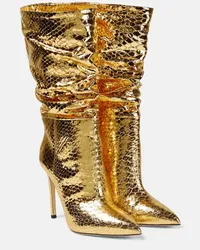 Paris Texas Stiefel aus Metallic-Leder Gold