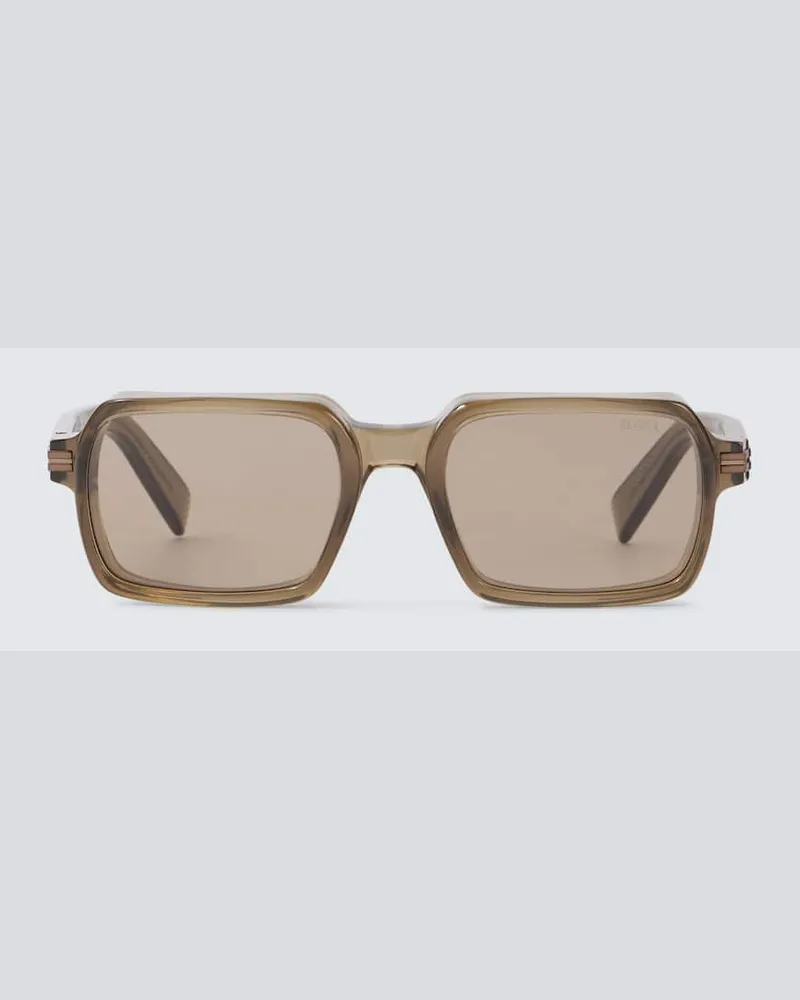 Ermenegildo Zegna Eckige Sonnenbrille Braun