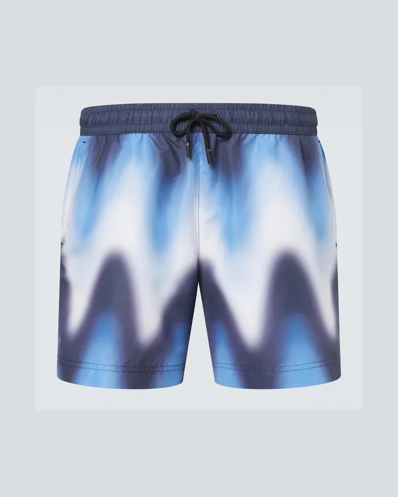 COMMAS Bedruckte Badeshorts Blau