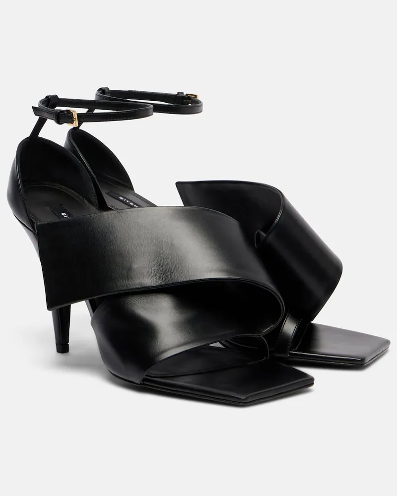 Givenchy Sandalen Sliced Square 95 aus Leder Schwarz