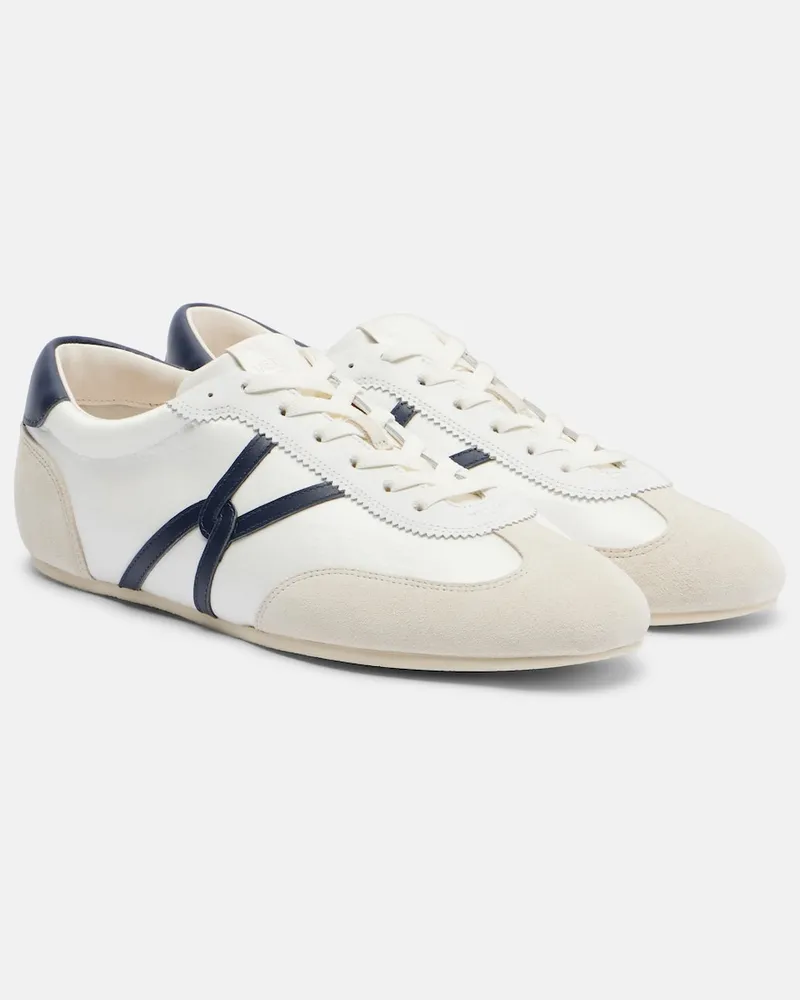 Veronica Beard Sneakers aus Canvas mit Veloursleder Weiß