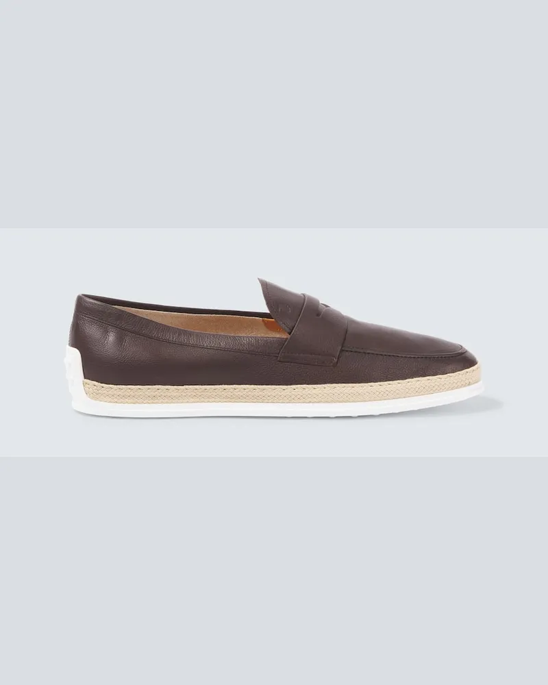 TOD'S Loafers Mocassino aus Leder Braun