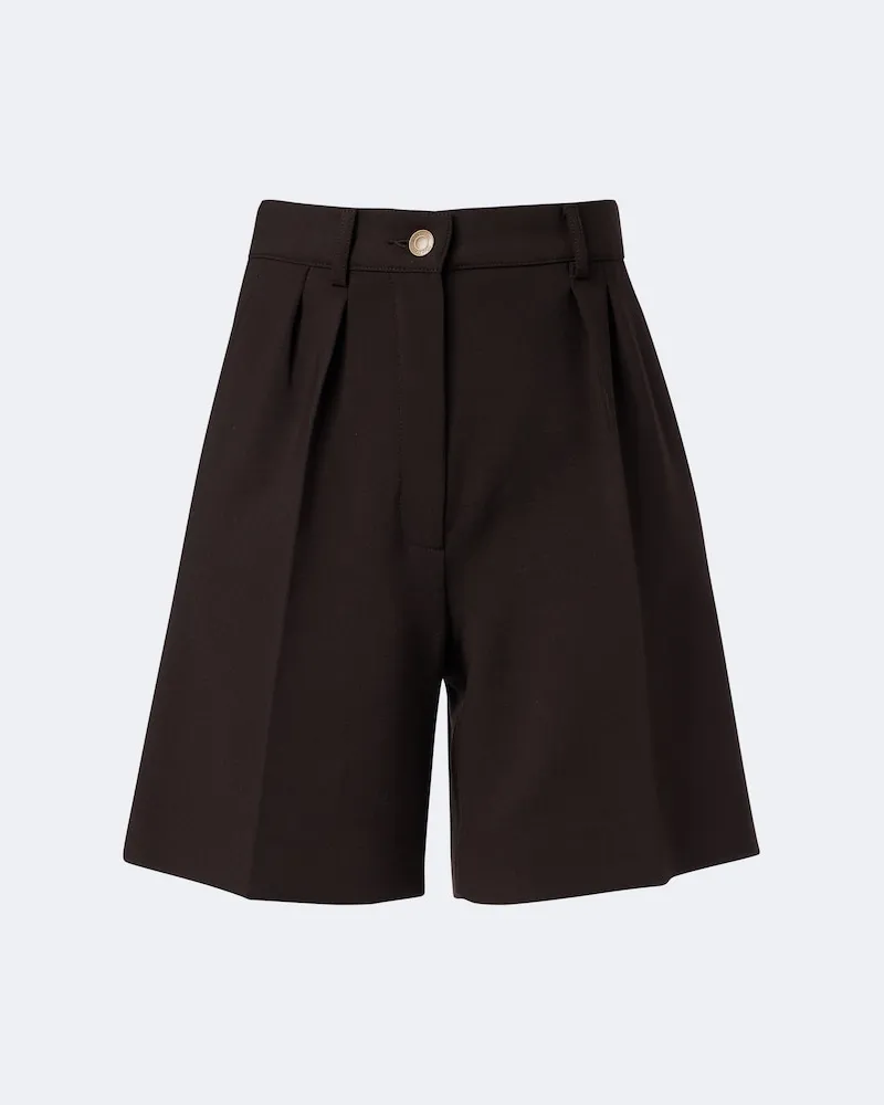 Max Mara Bermuda-Shorts aus einem Wollgemisch Braun