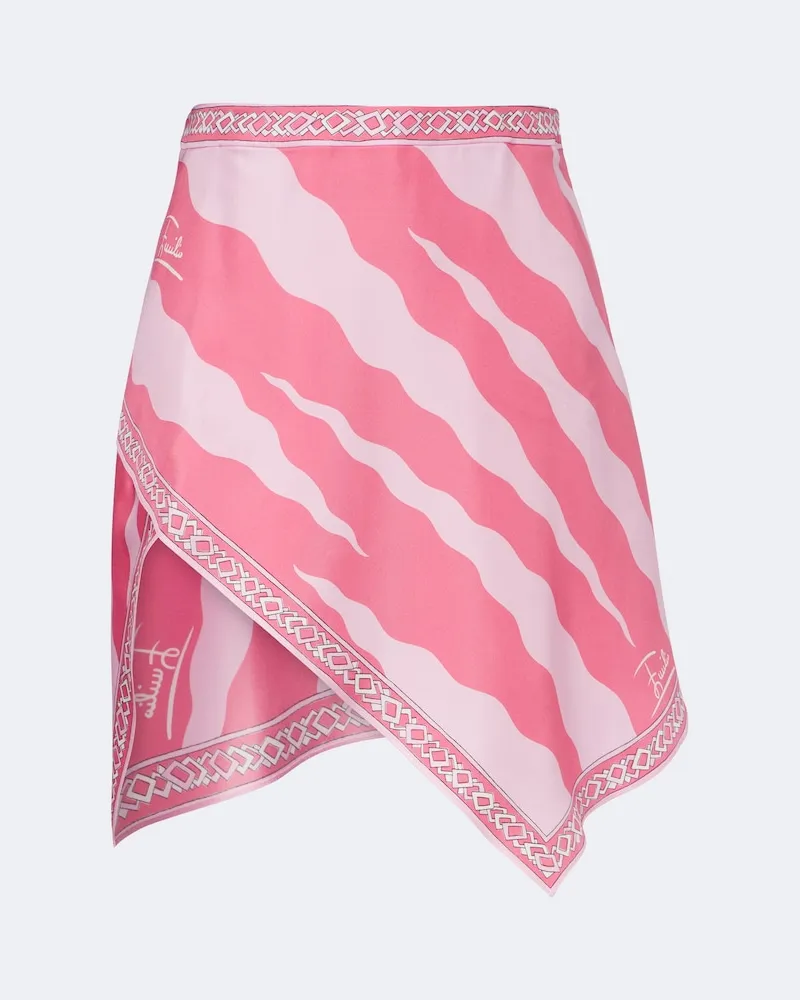 Emilio Pucci Minirock Fiamme aus Seiden-Twill Rosa