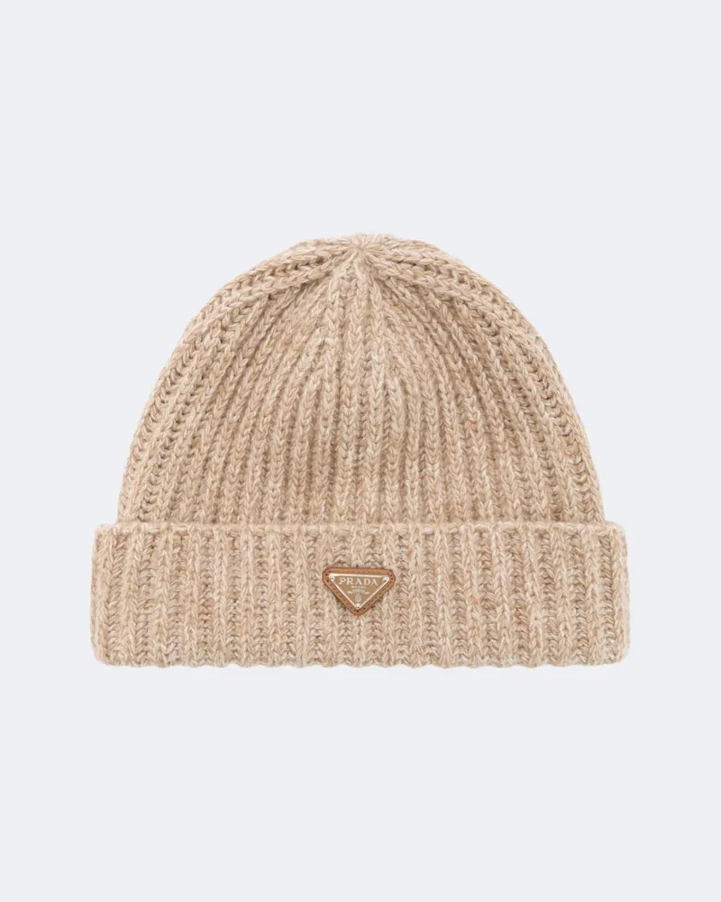 Prada Mütze aus Wolle und Kaschmir Beige