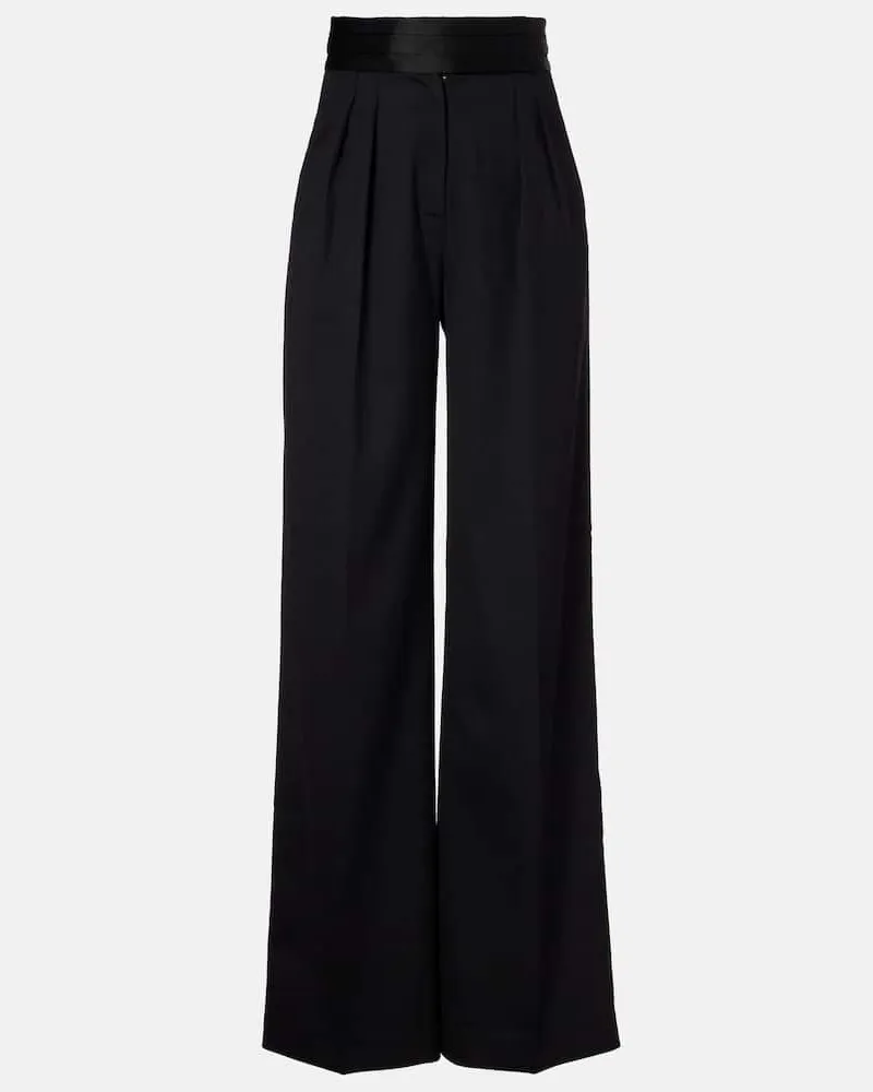 Rebecca Vallance Weite High-Rise-Hose Danna Schwarz