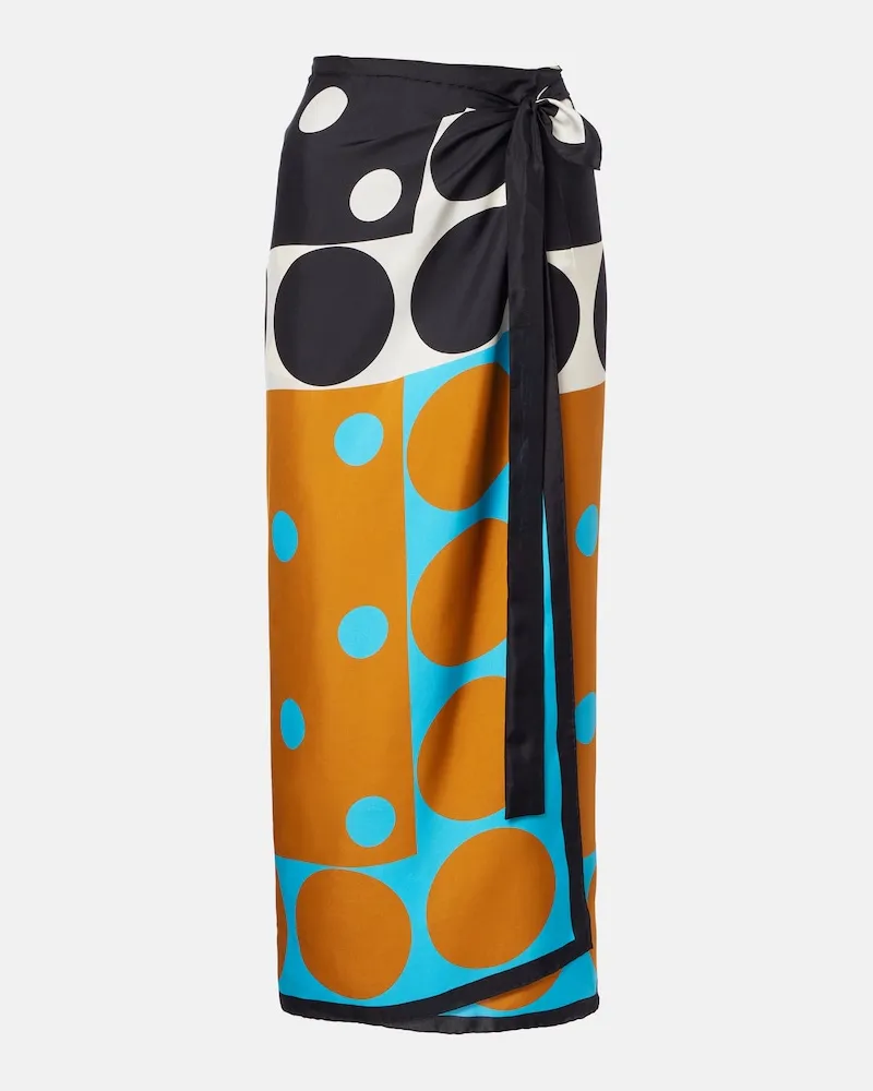Dries van Noten Wickelrock aus Seide Multicolor