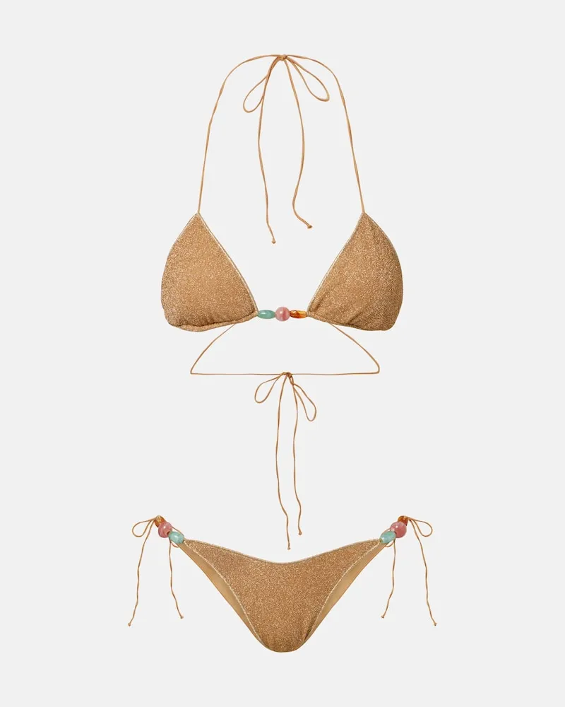 Oséree Oséree Verzierter Bikini Lumière Gold