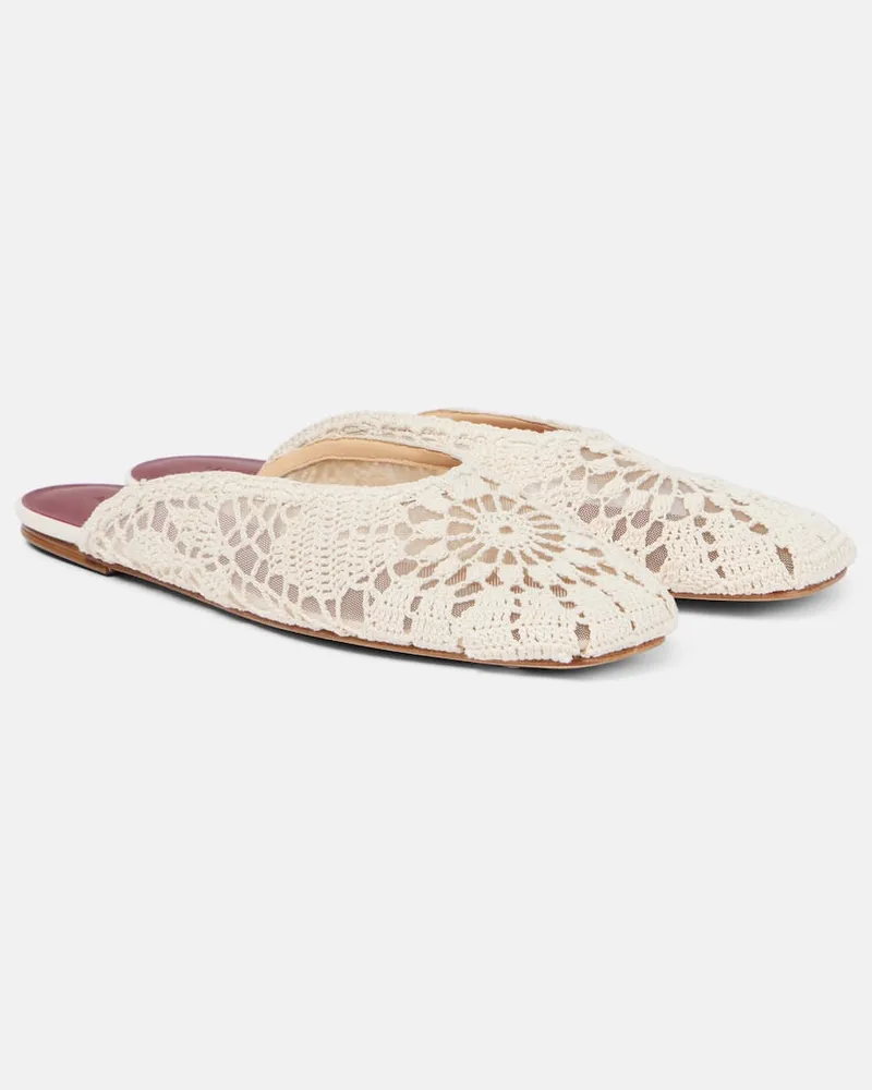 Magda Butrym Slippers aus Häkelstrick Nude