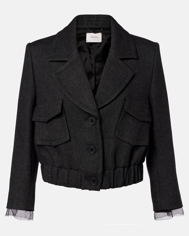 Dorothee Schumacher Cropped-Jacke Layered Coolness mit Organza Grau