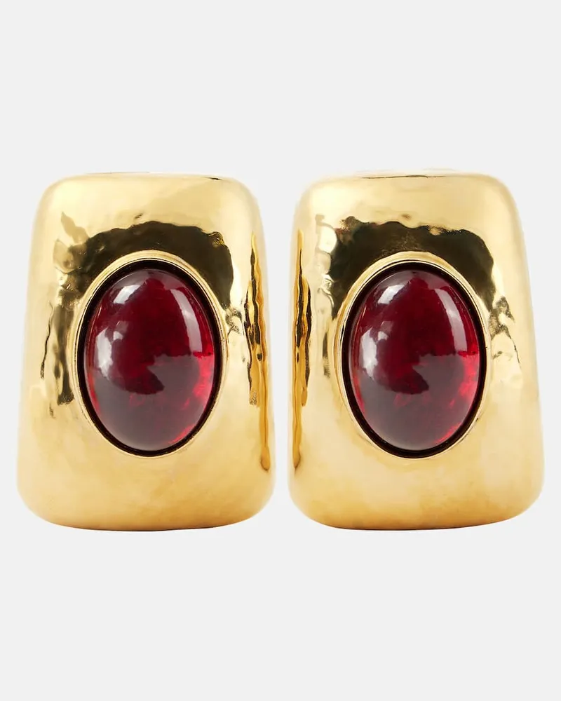 Saint Laurent Verzierte Clip-Ohrringe Gold