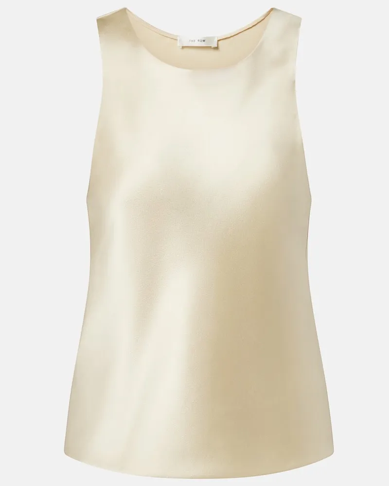 The Row Top aus Seidensatin Weiß