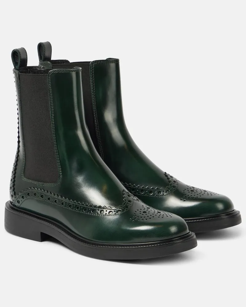 TOD'S Chelsea Boots aus Leder Grün