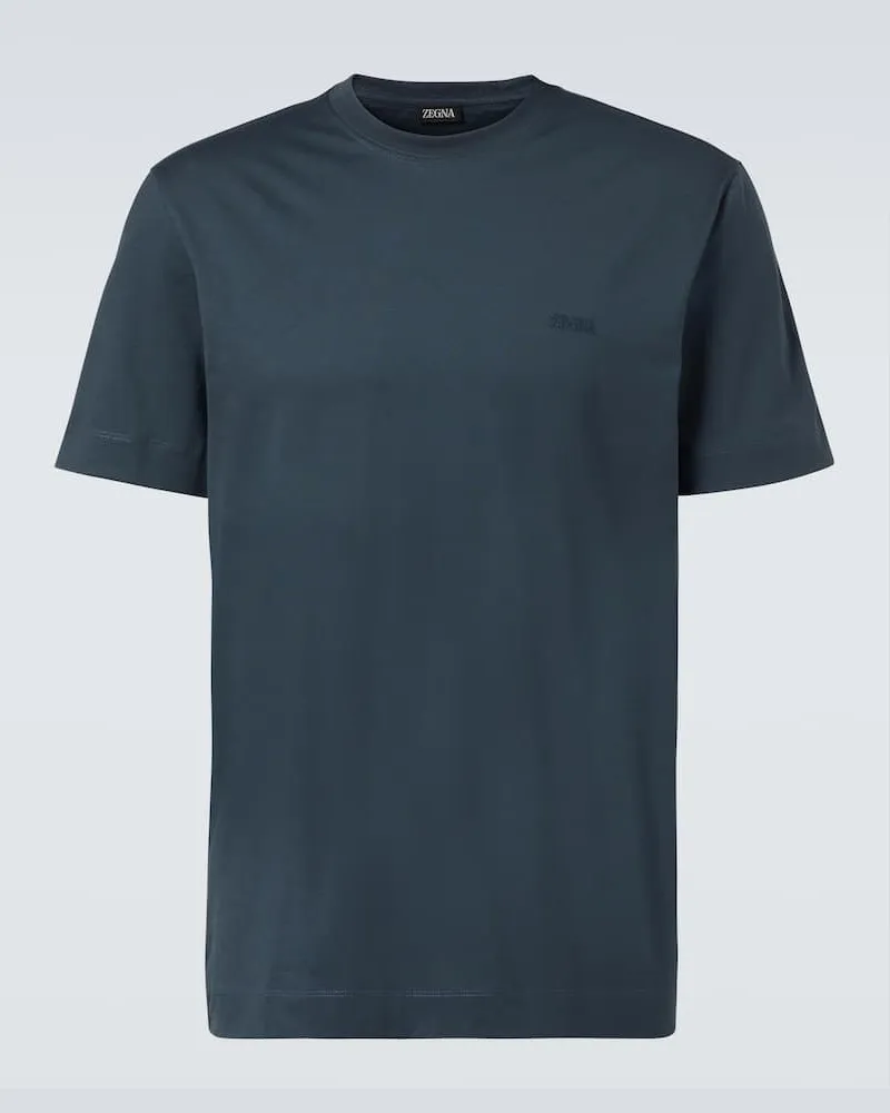 Ermenegildo Zegna T-Shirt aus Baumwolle Blau