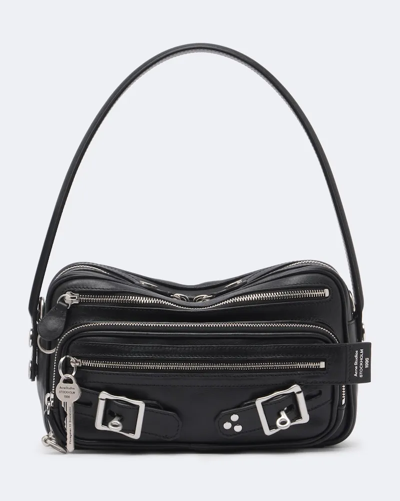 Acne Studios Schultertasche Camero Party aus Leder Schwarz