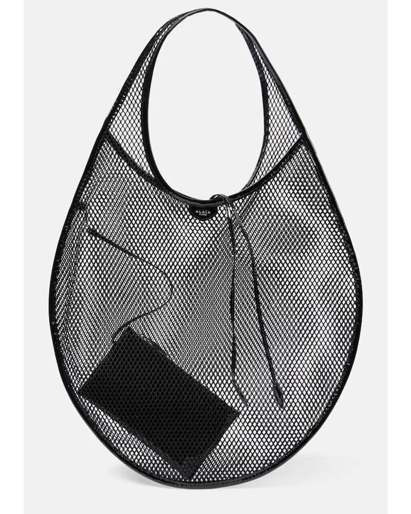 Alaïa Alaia Schultertasche One Piece XL aus Mesh Schwarz