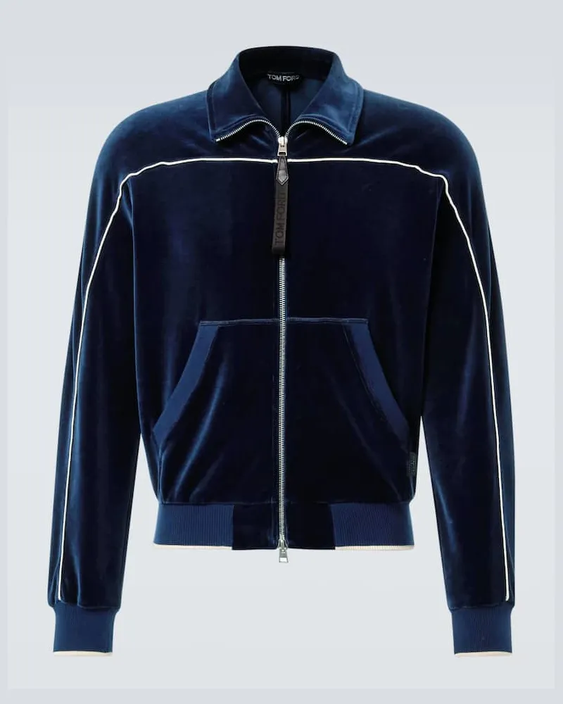 Tom Ford Trainingsjacke aus einem Baumwollgemisch Blau