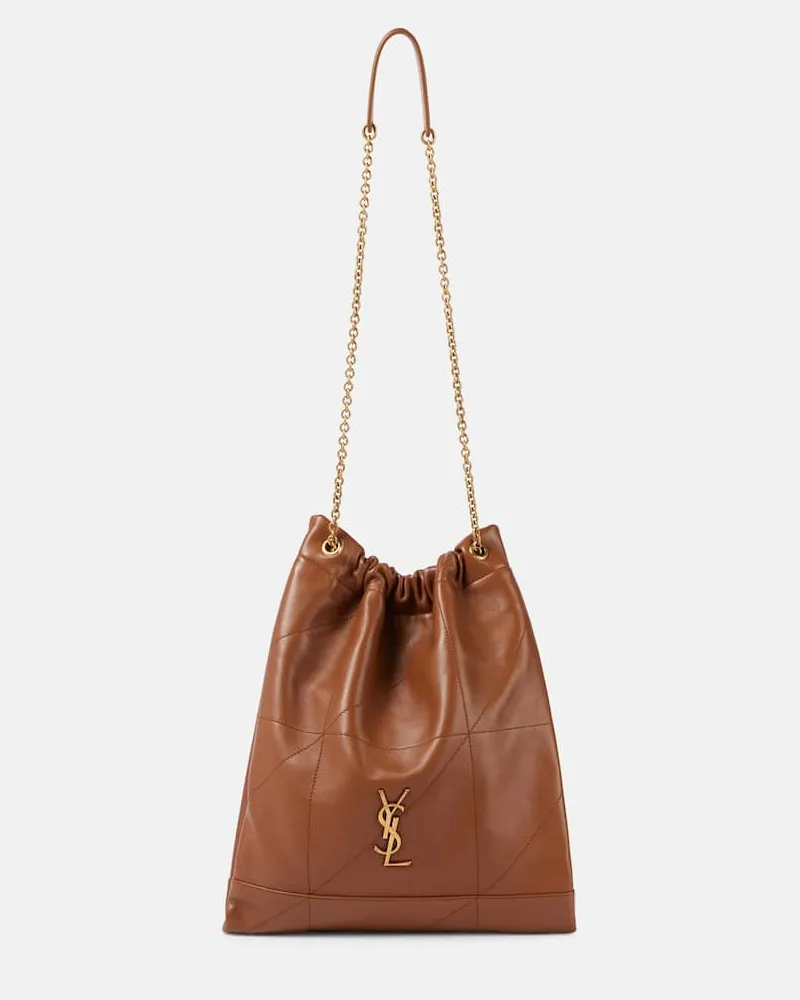 Saint Laurent Schultertasche Jamie Pochon aus Leder Braun